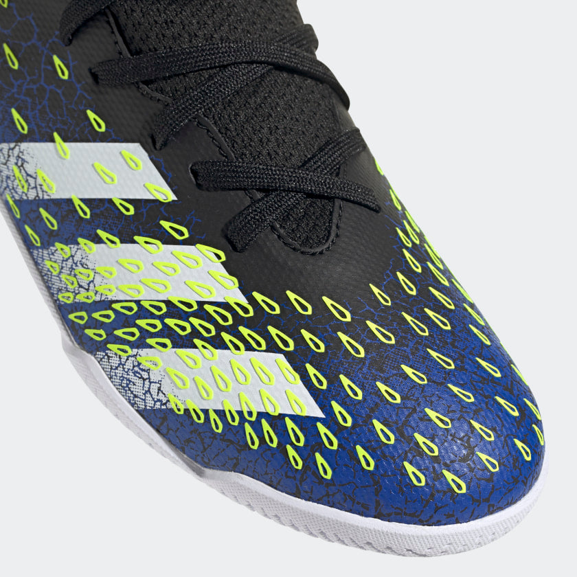 adidas Jr. PREDATOR FREAK.3 Indoor Soccer Shoes | Black-Blue | Unisex