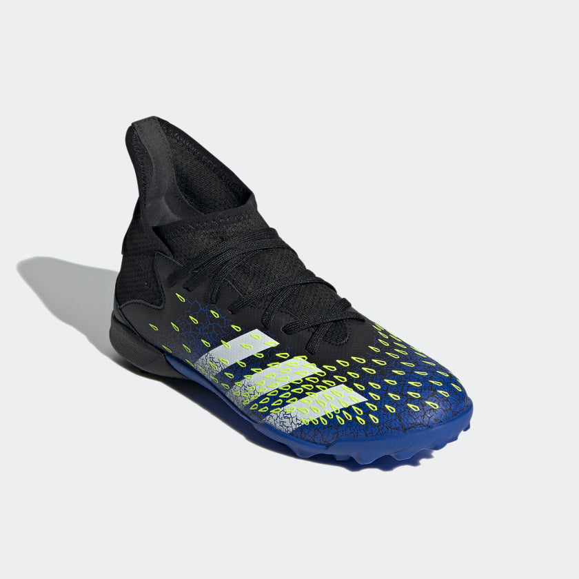 adidas Jr. PREDATOR FREAK.3 Artificial Turf Soccer Shoes | Blue-Green stripe adidas