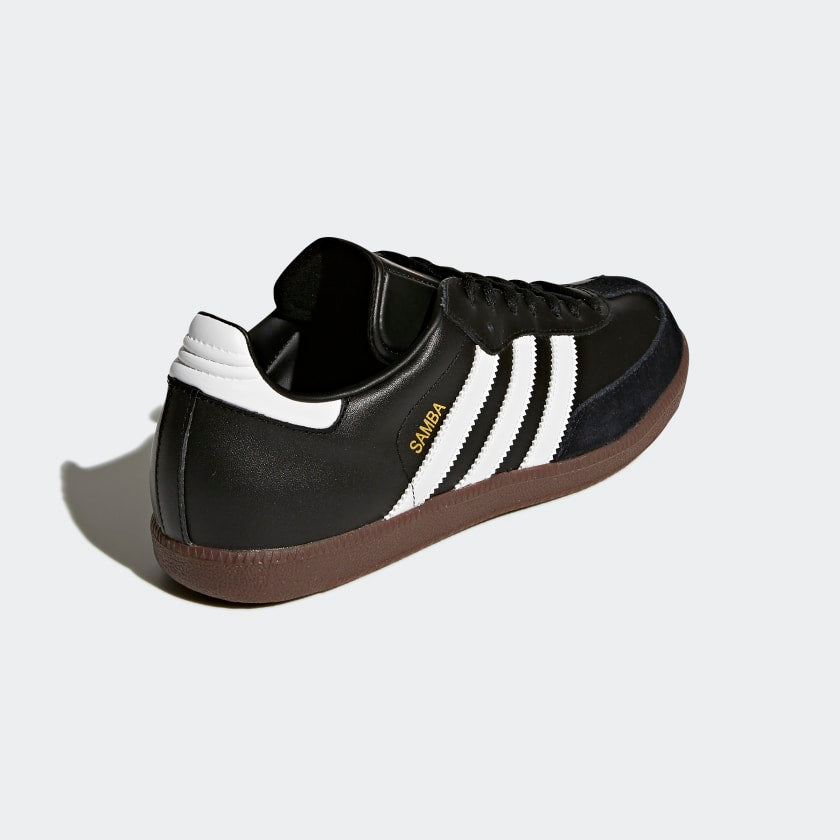 adidas SAMBA CLASSIC Leather Shoes   Black White   Men's – stripe
