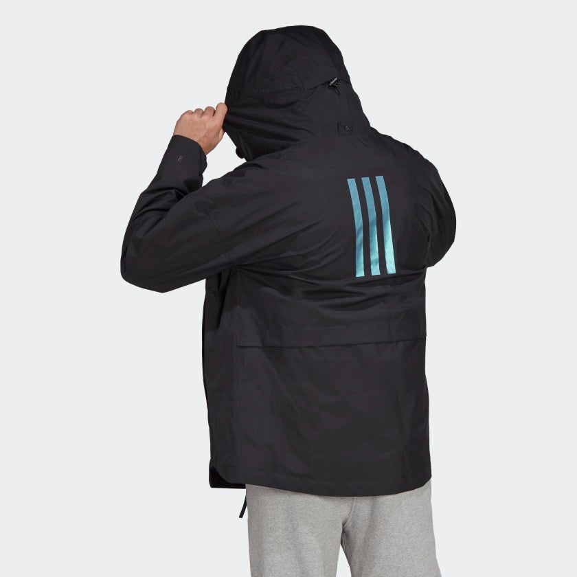 adidas TRAVEER – RAIN.READY adidas Black Men\'s stripe Waterproof Jacket | | 3