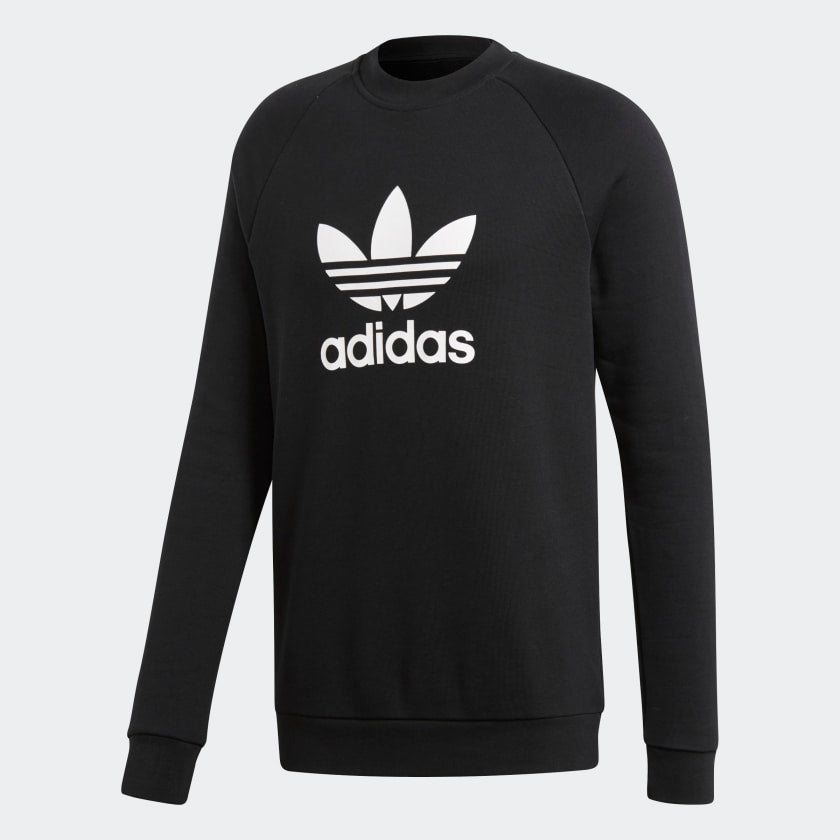 adidas Originals TREFOIL WARM-UP Crew Sweatshirt | Black | Men's