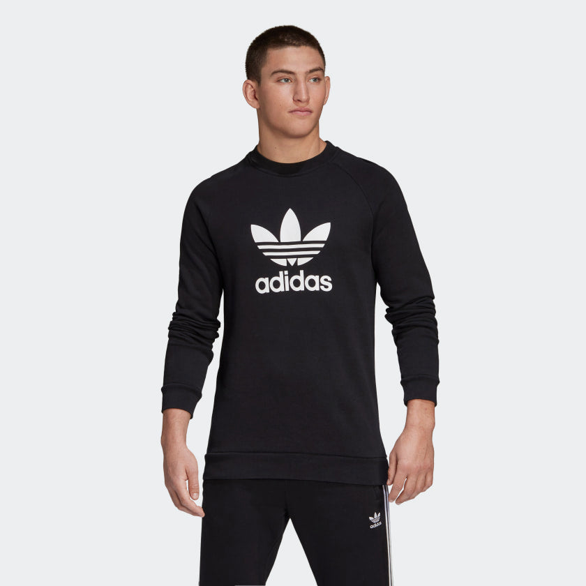 adidas Originals TREFOIL WARM-UP Crew Sweatshirt | Black | Men\'s – stripe 3  adidas