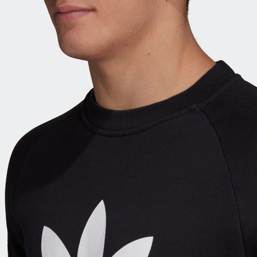 adidas Originals TREFOIL WARM-UP Crew Sweatshirt | Black | Men's