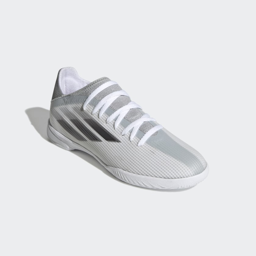 Jr. Indoor Soccer Cleats | White | stripe 3 adidas