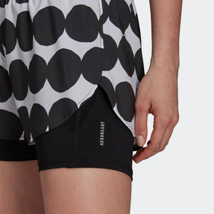 adidas x Marimekko MARATHON 20 Running Shorts | Black-White | Women's